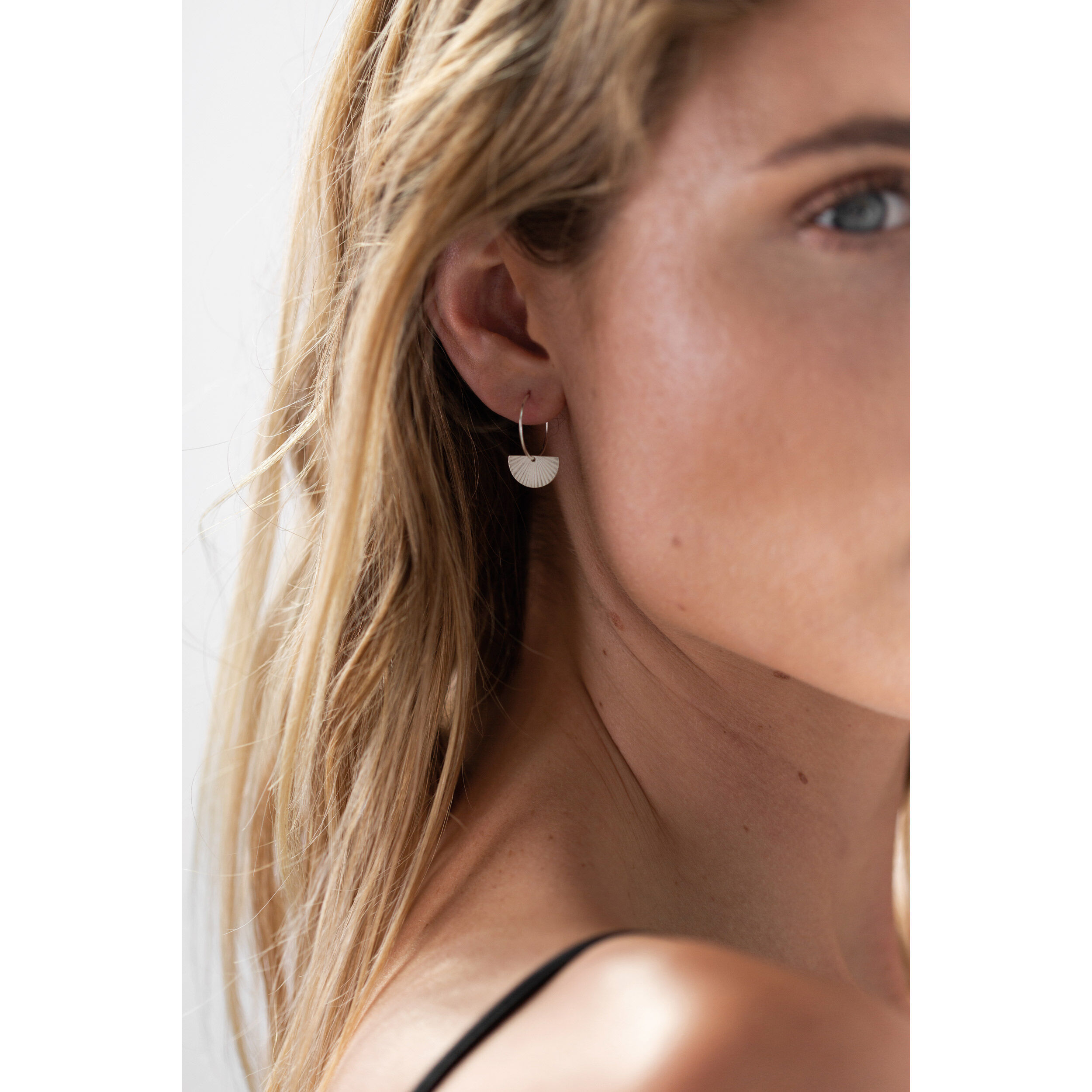 Sterling silver 2025 fan earrings